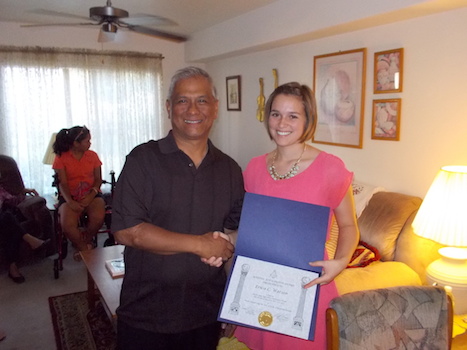 Picture of Worshipful Master Isaias Vargar and Ms Erica Watson.