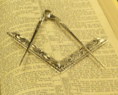 Holy Bible, Square, and Compass, arranged for the third degree on Ecclesiastes