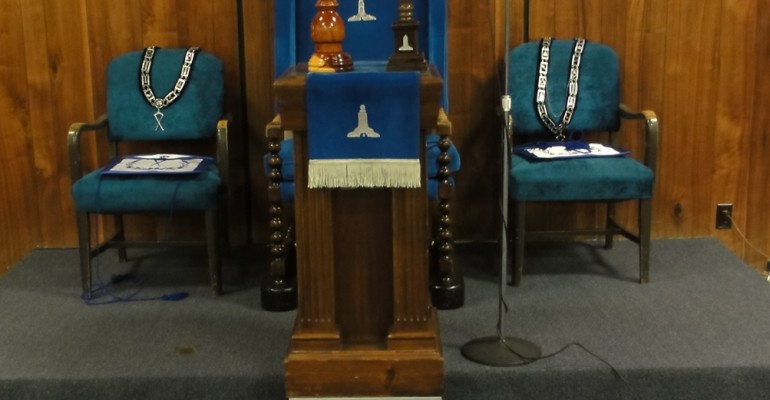 The chairs in the west, with jewels and aprons waiting.